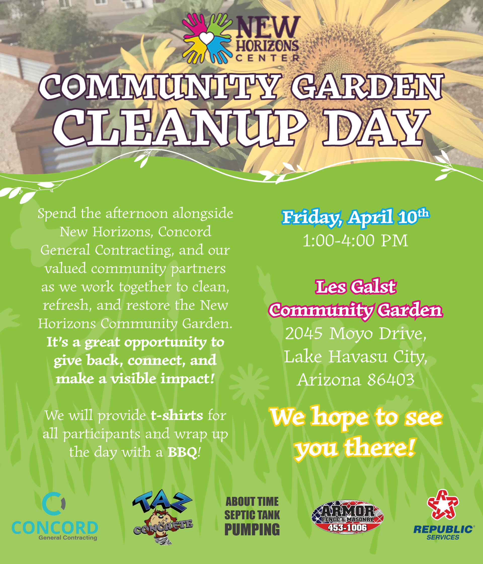 New Horizons Community Garden Cleanup Day